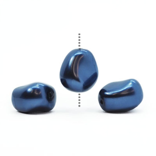 Preciosa Elliptic Pearls (premiumkvalitet), 11x9.5mm, Blue, 10st