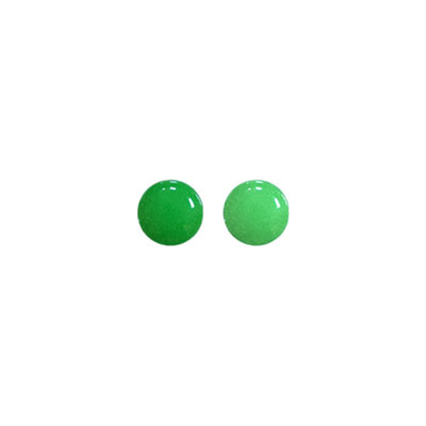 Cabochon, färgad "Malaysia jade", grön, ca 6mm rund, 1st grön