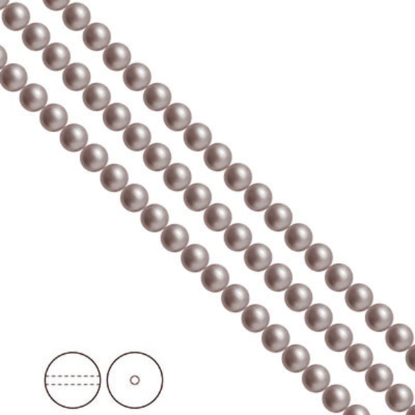 Preciosa Nacre Pearls (premiumkvalitet), 4mm, Dark Grey, 30st