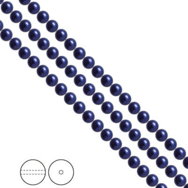 Preciosa Nacre Pearls (premiumkvalitet), 4mm, Dark Blue, 30st