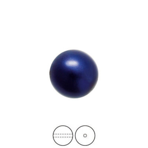 Preciosa Nacre Pearls (premiumkvalitet), 12mm, Dark Blue, 2st