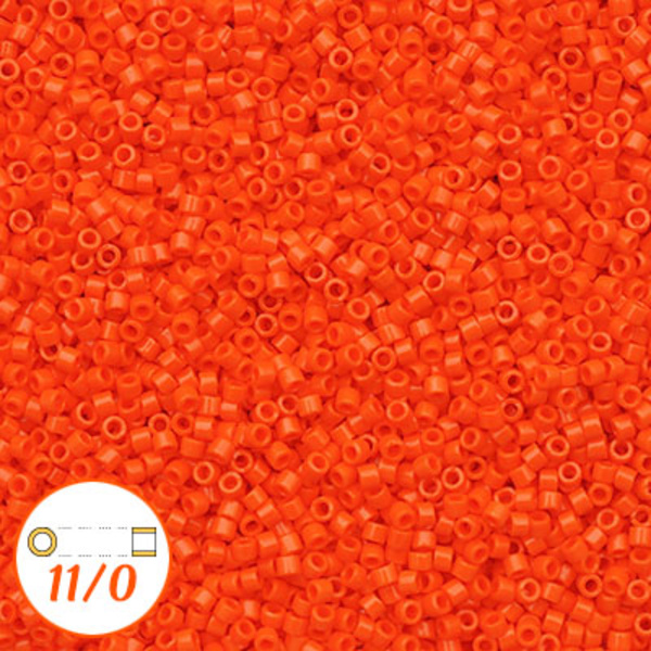 Miyuki Delica 11/0, opaque orange, 5g orange