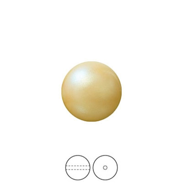 Preciosa Nacre Pearls (premiumkvalitet), 12mm, Pearlescent Yello