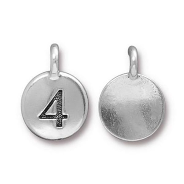 TierraCast berlock "4", 11.7x16.5mm, silverpläterad, 1st silver