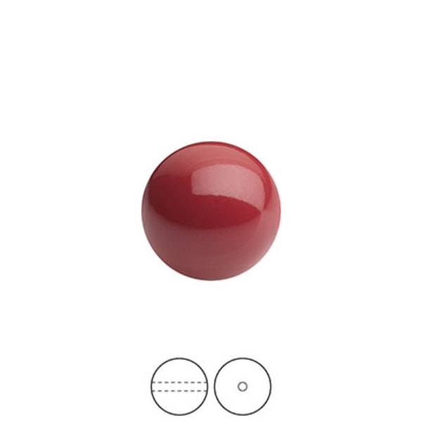 Preciosa Nacre Pearls (premiumkvalitet), 12mm, Cranberry, 2st