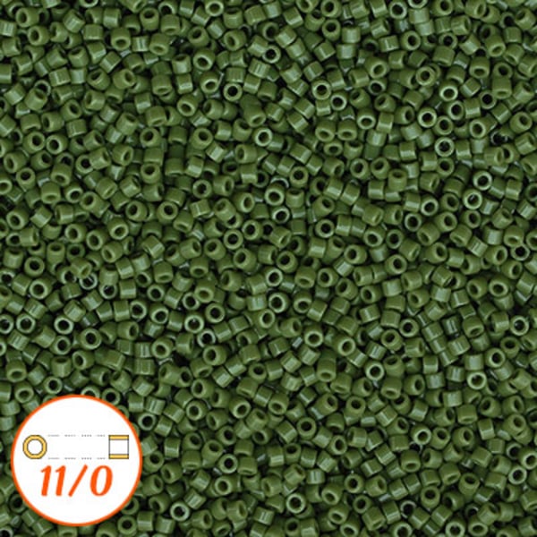 Miyuki Delica 11/0, opaque avocado, 5g grön