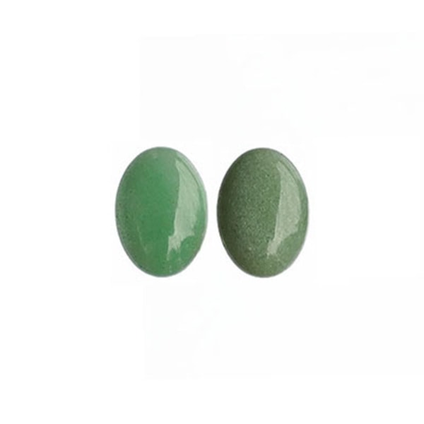 Cabochon, naturlig grön aventurin, 13x18mm oval, 1st grön