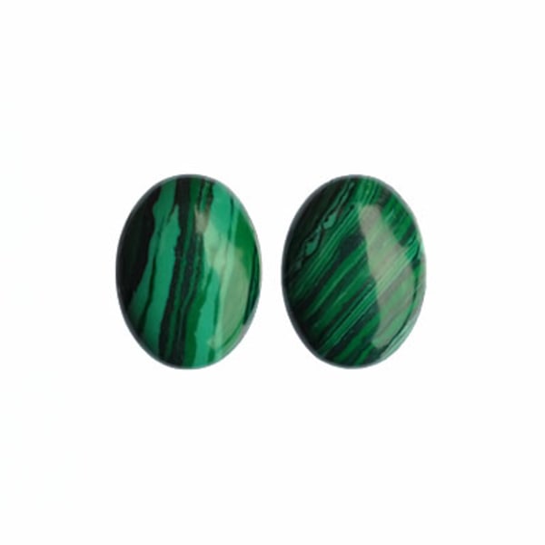 Cabochon, konstgjord malakit, 15x20mm oval, 1st grön