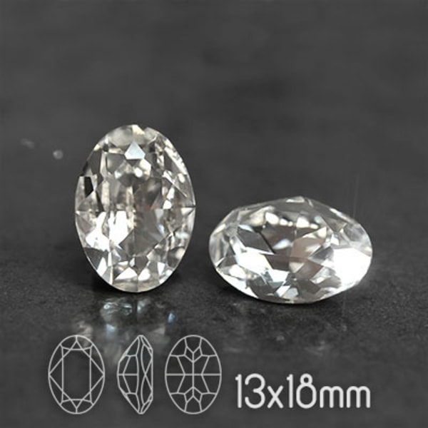 Preciosa kristall, 18x13mm MC Oval, Crystal, 1st transparent