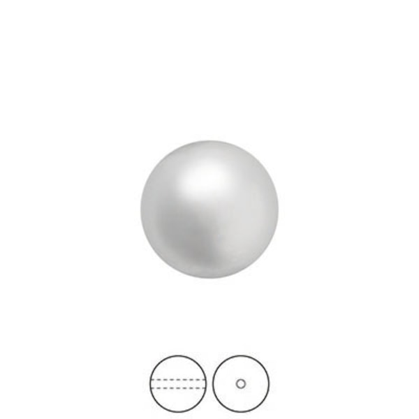 Preciosa Nacre Pearls (premiumkvalitet), 10mm, Light Grey, 5st
