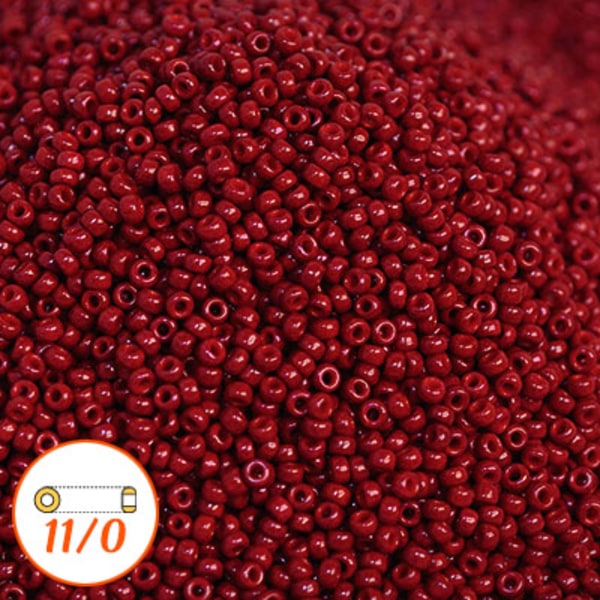 Miyuki seed beads 11/0, dyed opaque maroon, 10g röd
