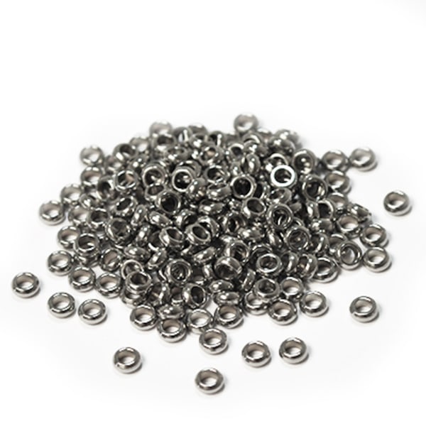 Spacers/rondellpärlor av rostfritt kirurgiskt stål, 3x1mm, 50st silver