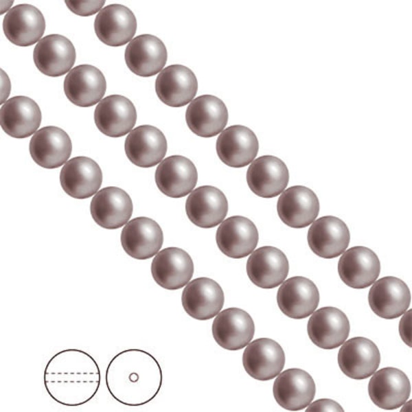Preciosa Nacre Pearls (premiumkvalitet), 8mm, Dark Grey, 20st