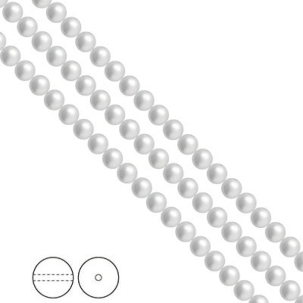 Preciosa Nacre Pearls (premiumkvalitet), 4mm, Light Grey, 30st