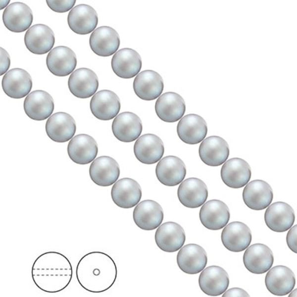 Preciosa Nacre Pearls (premiumkvalitet), 8mm, Pearlescent Grey,
