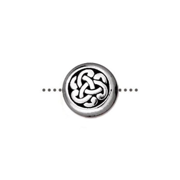 TierraCast pärla, 10mm Circle Triad, silverpläterad, 1st silver