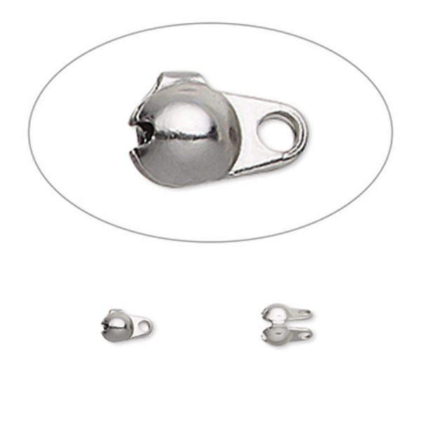 Knutgömmor, rostfritt kirurgiskt stål, ca 4x6mm, 50st silver