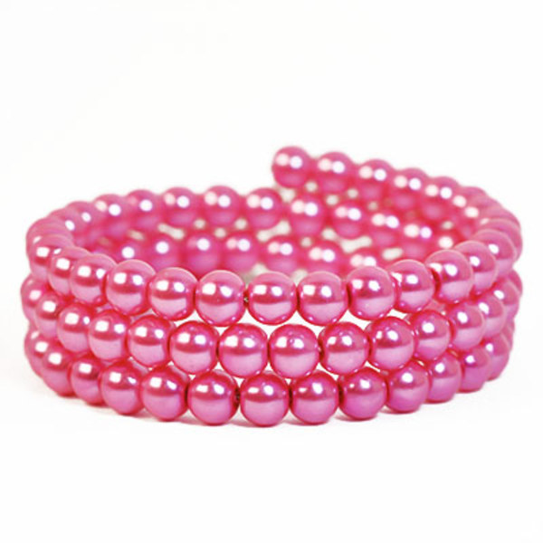 Vaxade glaspärlor, 6mm, rosa, 30g (ca 100st) rosa