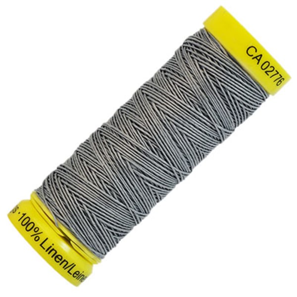 100% lintråd från Gütermann, ca 0.25-0.3mm grov, grå, 50m grå