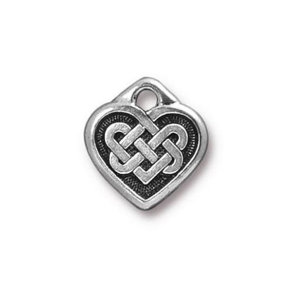 TierraCast berlock Celtic Heart, 13x14mm, silverpläterad, 1st silver