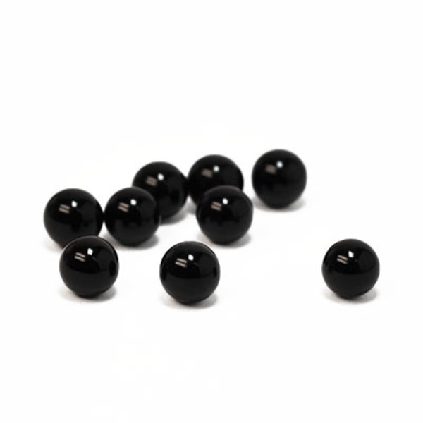 Oborrade kulor av tonad svart agat, ca 5mm, 2st