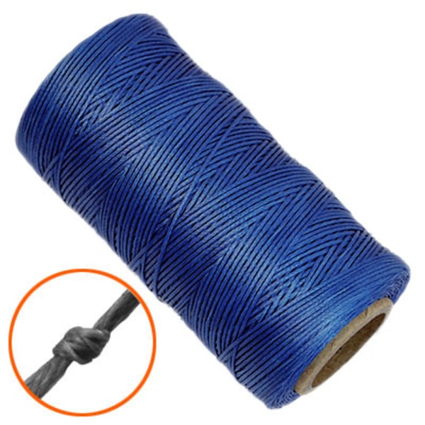 Vaxad, platt polyestertråd, 1x0.3mm, blå, 10m blå