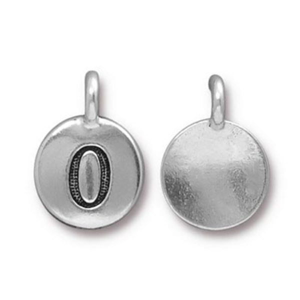 TierraCast berlock "0", 11.7x16.5mm, silverpläterad, 1st silver