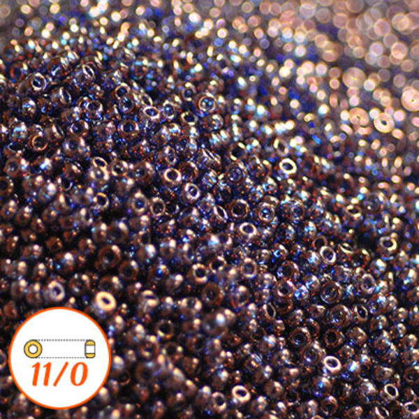 Miyuki seed beads 11/0, violet gold luster, 10g lila