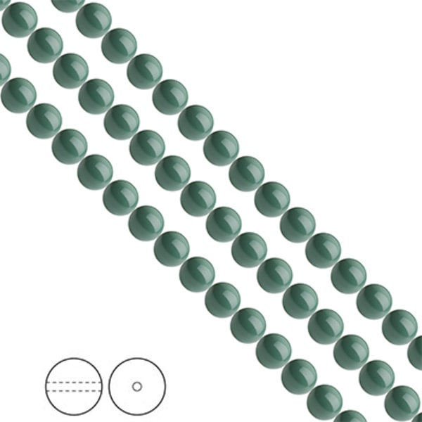 Preciosa Nacre Pearls (premiumkvalitet), 6mm, Sage, 25st