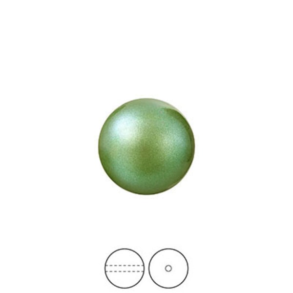 Preciosa Nacre Pearls (premiumkvalitet), 10mm, Pearlescent Green
