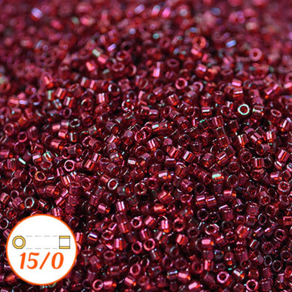 Miyuki Delica 15/0, dark red gold luster, 2g röd
