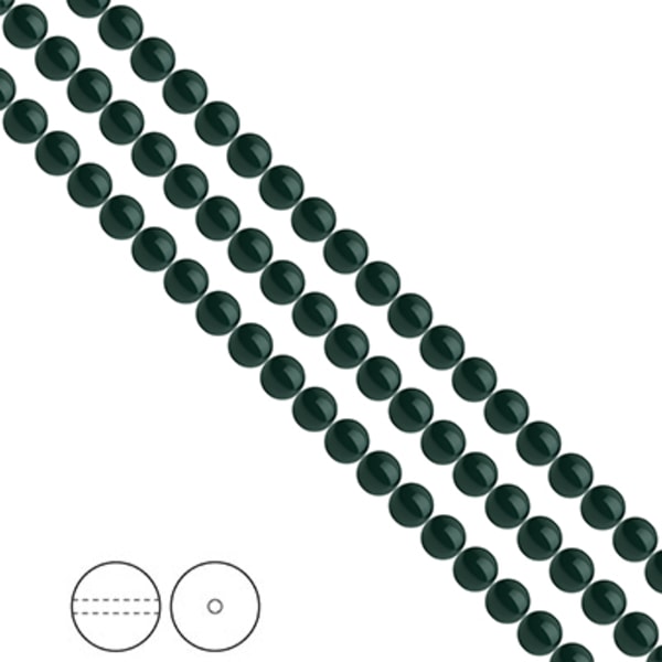 Preciosa Nacre Pearls (premiumkvalitet), 4mm, Malachite, 30st