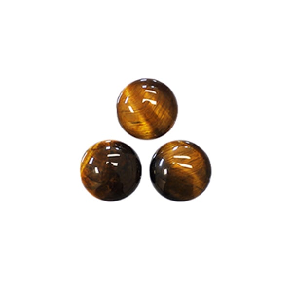Cabochon, naturligt tigeröga, 10mm rund, 1st brun
