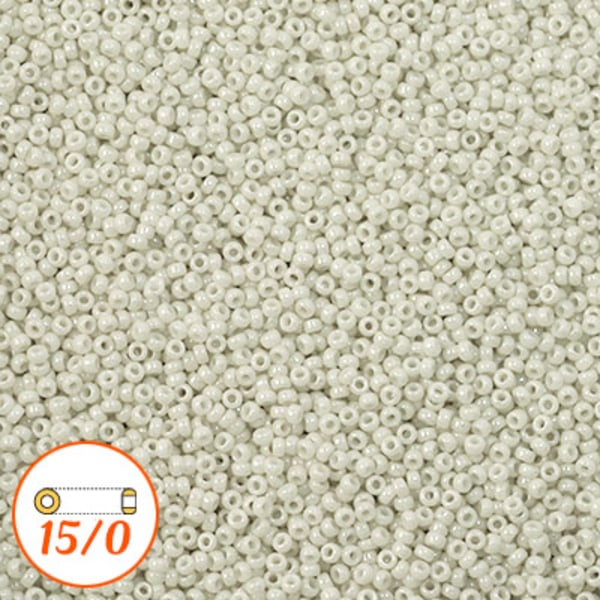 Miyuki seed beads 15/0, opaque limestone luster, 10g