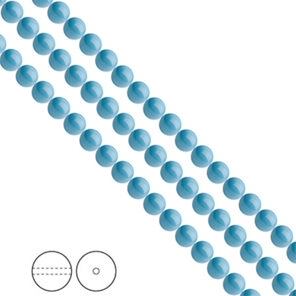 Preciosa Nacre Pearls (premiumkvalitet), 5mm, Aqua Blue, 25st