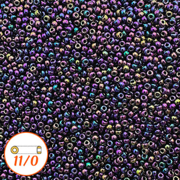 Miyuki seed beads 11/0, purple iris, 10g lila