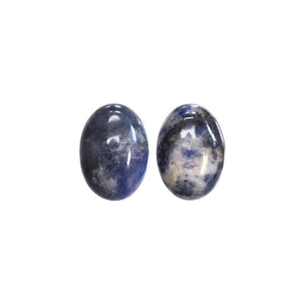 Cabochon, naturlig sodalit, 13x18mm oval, 1st blå