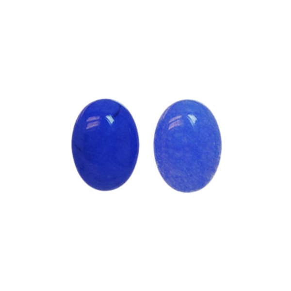 Cabochon, färgad kvarts, blålila, 13x18mm oval, 1st blå