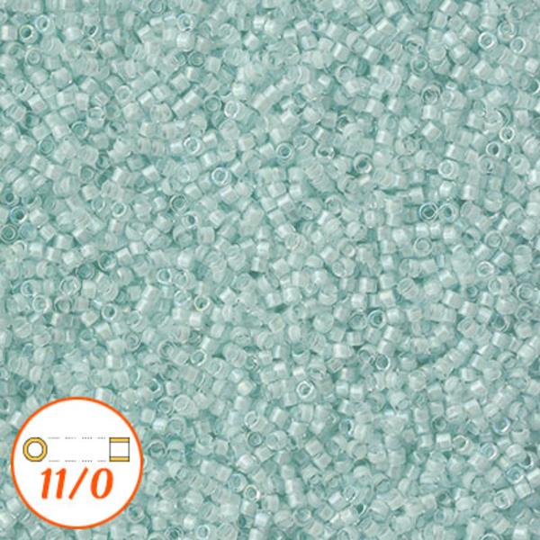 Miyuki Delica 11/0, I-D aqua mist, 5g blå