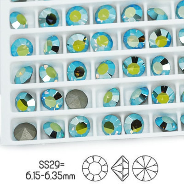 Preciosa chatons, SS29 (ca 6mm), Erinite AB, 12st grön
