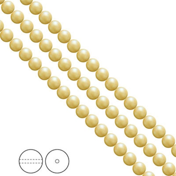 Preciosa Nacre Pearls (premiumkvalitet), 5mm, Pearlescent Yellow