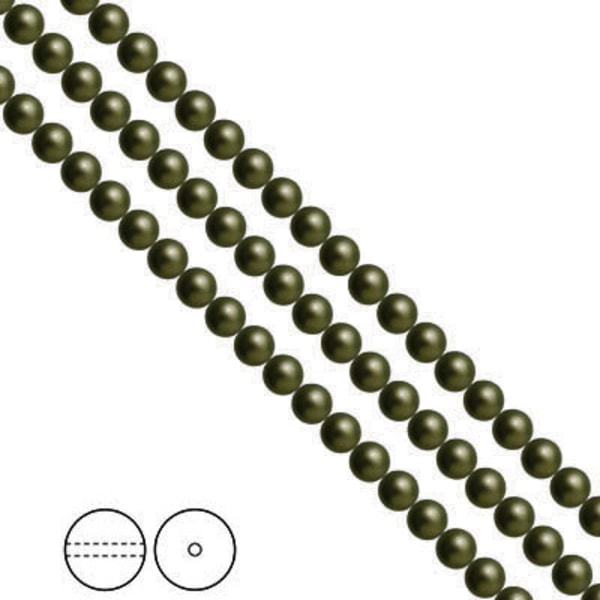 Preciosa Nacre Pearls (premiumkvalitet), 4mm, Dark Green, 30st
