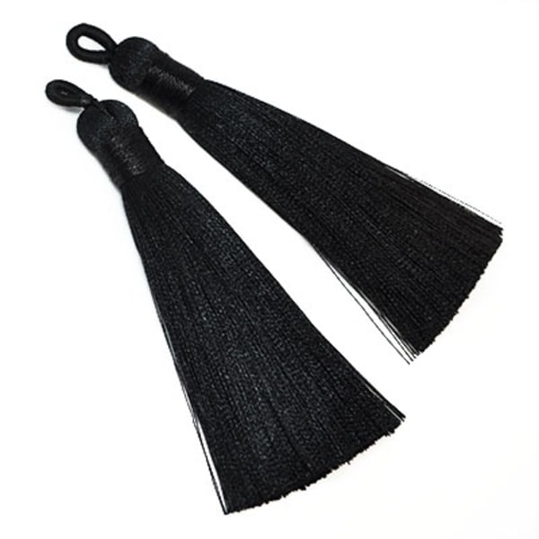 Tassels av polyester, ca 8cm, svarta, 2st svart