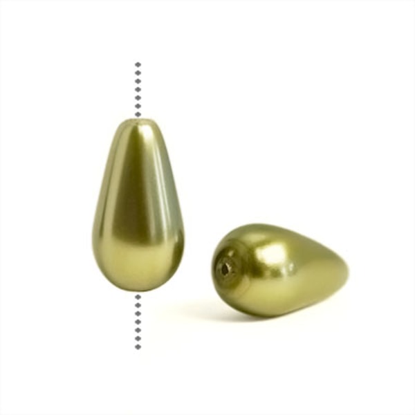 Droppformade Preciosa Nacre Pearls (premiumkvalitet), 15x8mm, Li