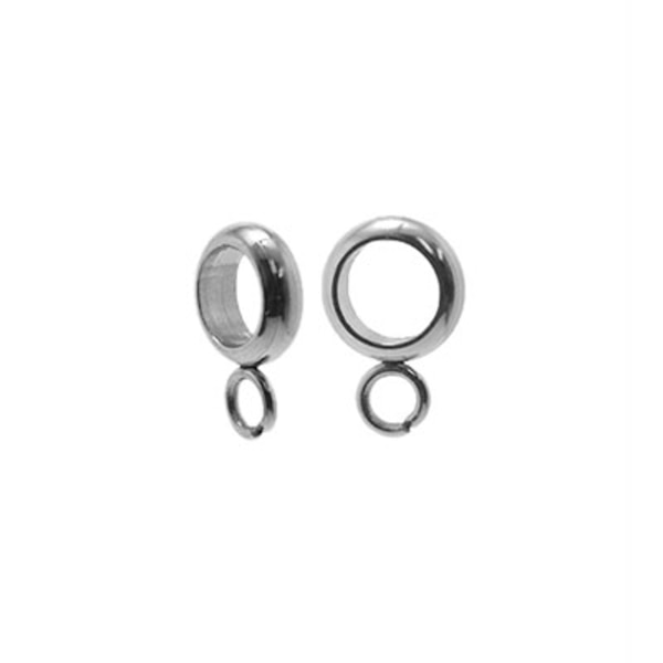 Berlockpärlor av rostfritt kirurgiskt stål, 5.7x8.6mm, 10st silver