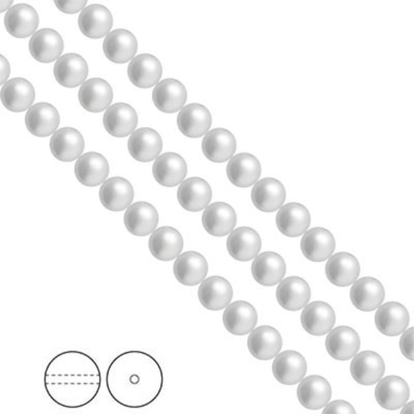 Preciosa Nacre Pearls (premiumkvalitet), 6mm, Light Grey, 25st