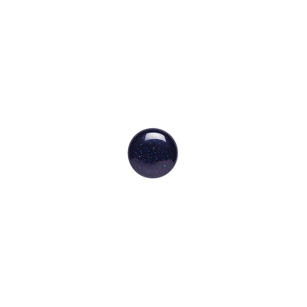Cabochon, blå "guldsten", 6mm rund, 1st blå