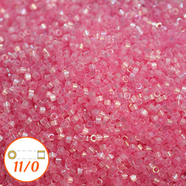 Miyuki Delica 11/0, I-D light rose AB silk glazed, 5g rosa