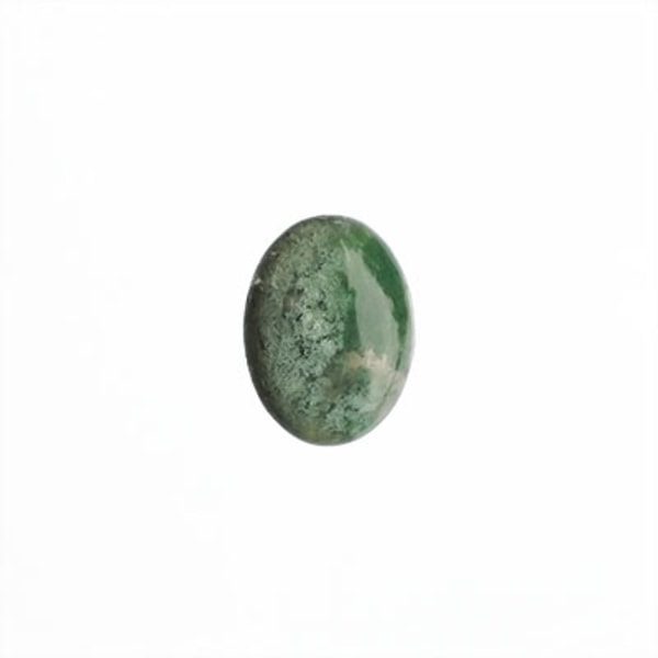 Cabochon, naturlig mossagat, 15x20mm oval, 1st grön