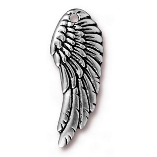 TierraCast berlock Wing, 11x28mm, silverpläterad, 1st silver